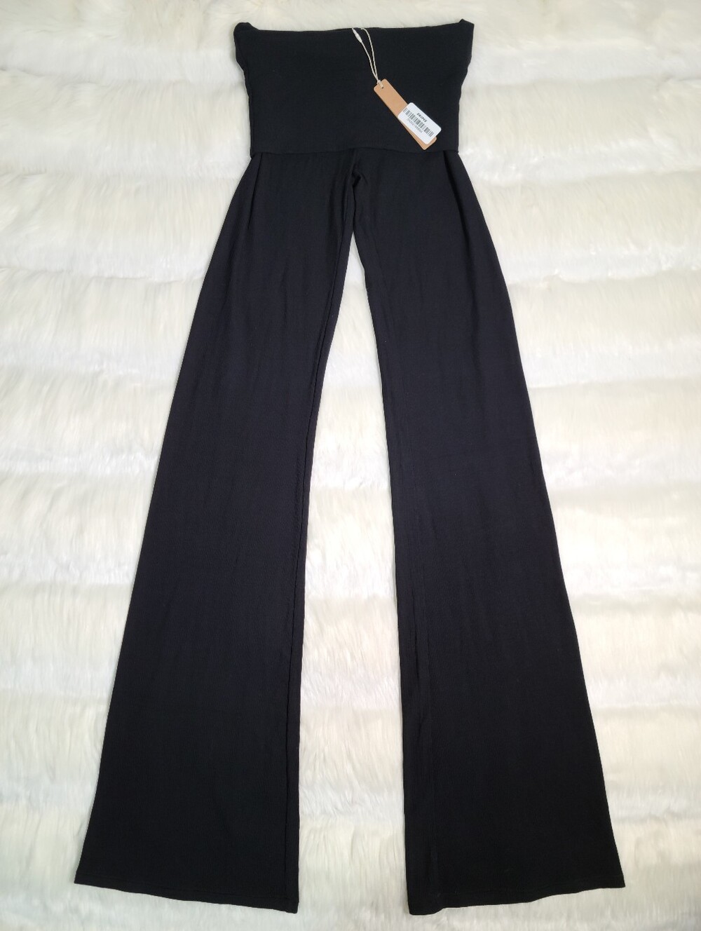 SKIMS Soft Lounge Foldover Flare Pants Black Onyx Women XS NEW